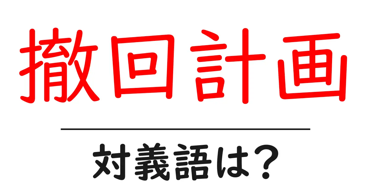 撤回計画の対義語・反対語を使用例を交えて分かりやすく解説!