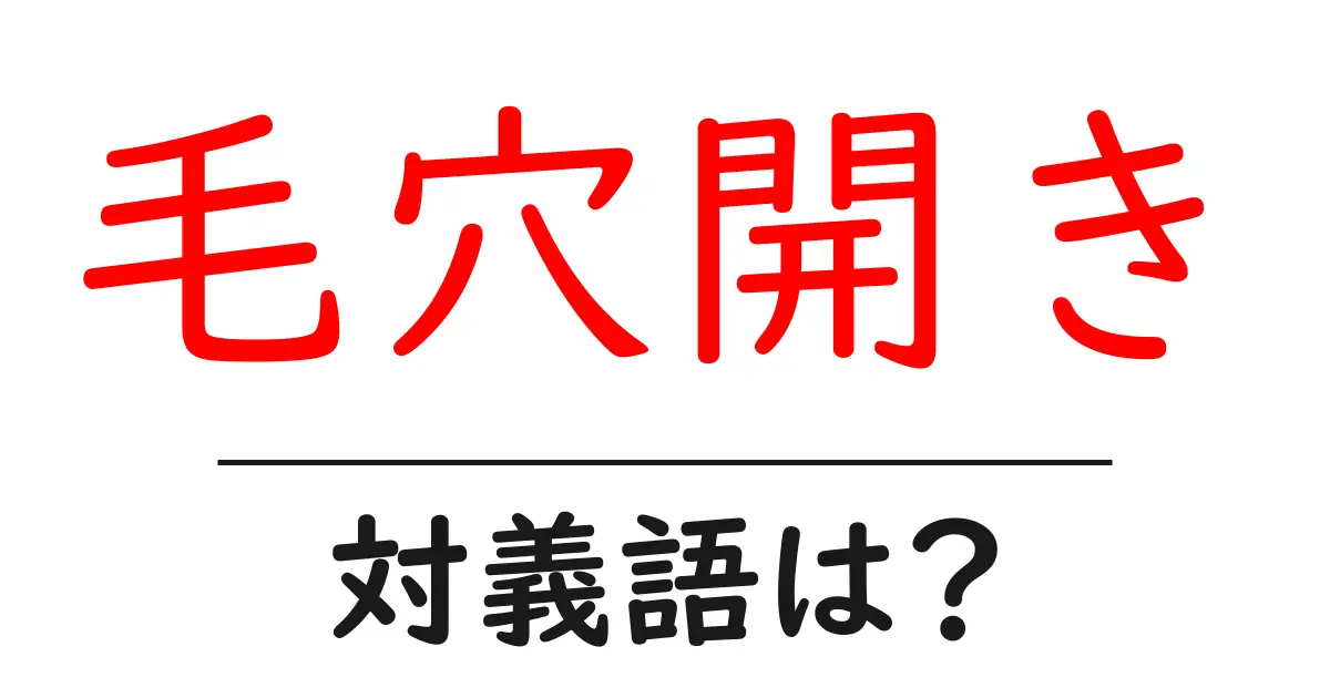 毛穴開きの対義語・反対語を使用例を交えて分かりやすく解説!