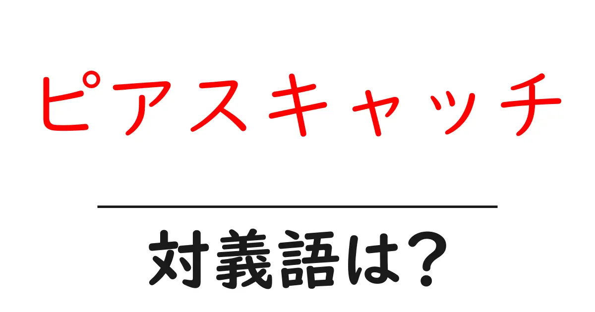 ピアスキャッチの対義語・反対語を使用例を交えて分かりやすく解説!