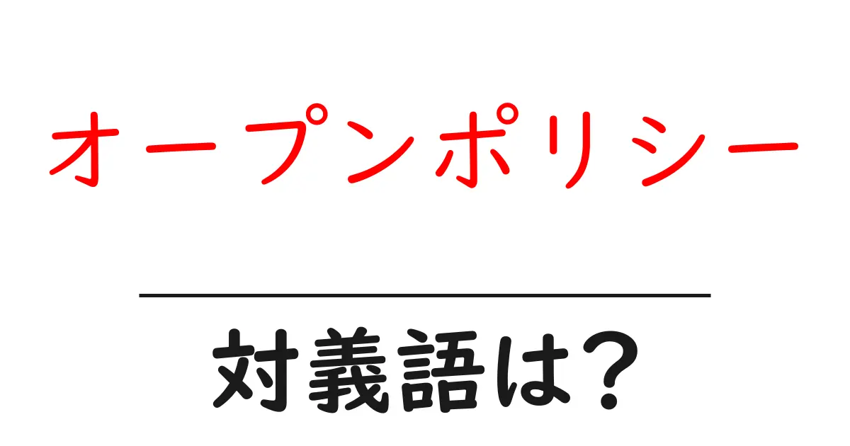 オープンポリシーの対義語・反対語を使用例を交えて分かりやすく解説!