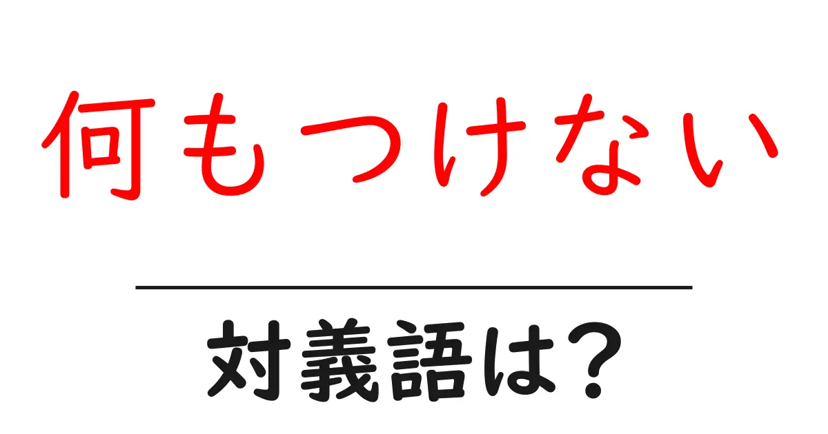 何もつけないの対義語・反対語を使用例を交えて分かりやすく解説！