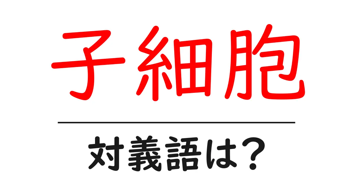 子細胞の対義語・反対語を使用例を交えて分かりやすく解説!