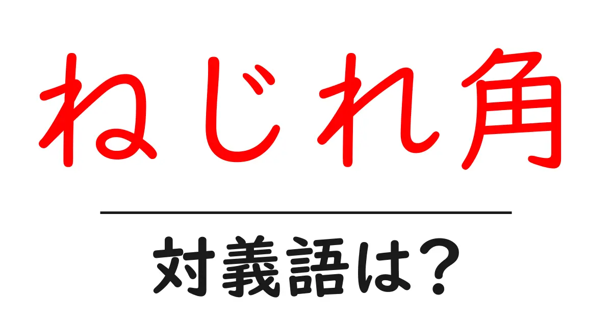ねじれ角の対義語・反対語を使用例を交えて分かりやすく解説!