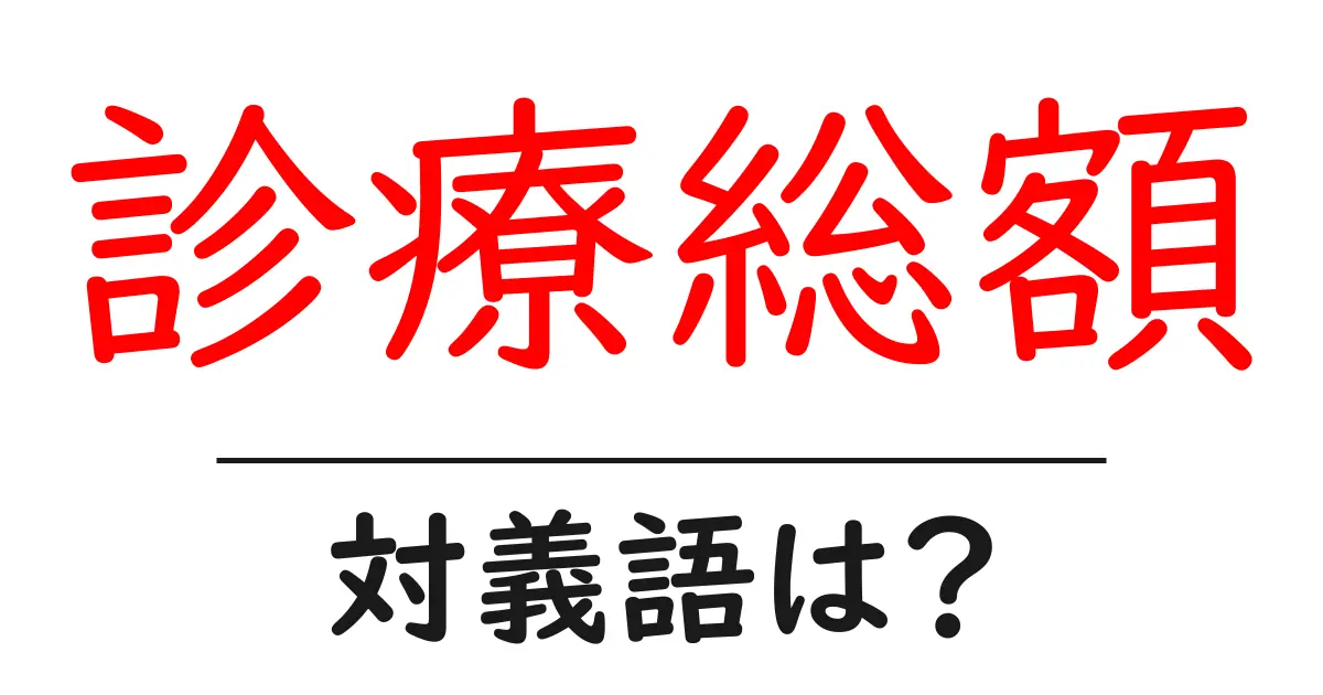 診療総額の対義語・反対語を使用例を交えて分かりやすく解説!