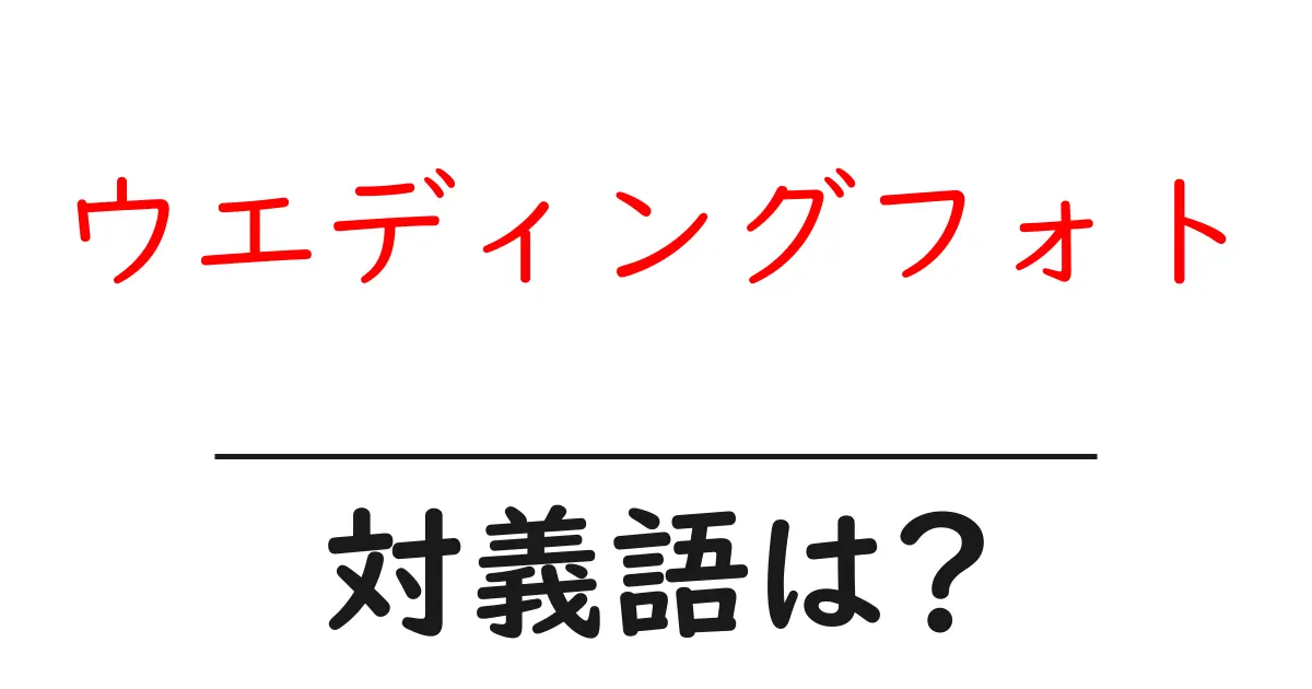ウエディングフォトの対義語・反対語を使用例を交えて分かりやすく解説!