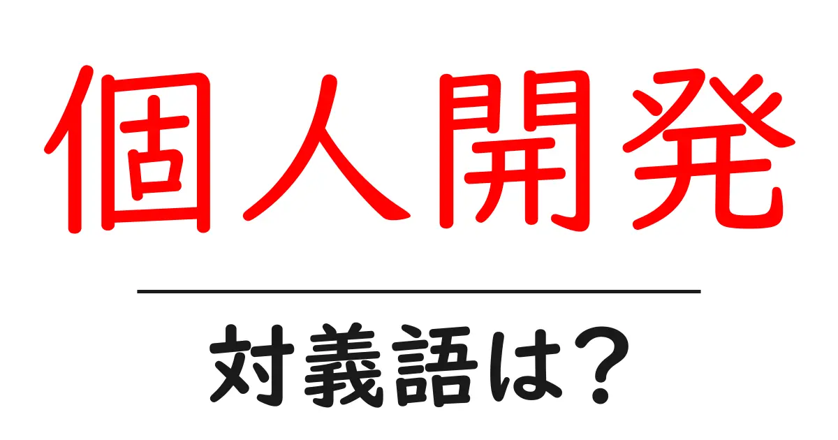 個人開発の対義語・反対語を使用例を交えて分かりやすく解説!