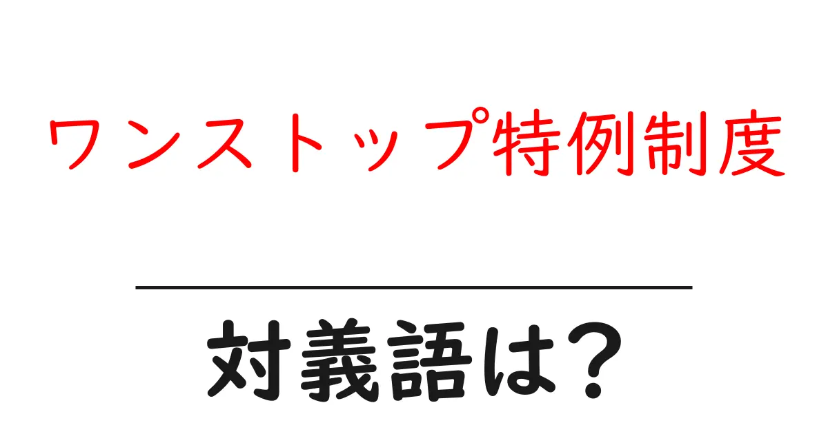 ワンストップ特例制度の対義語・反対語を使用例を交えて分かりやすく解説!