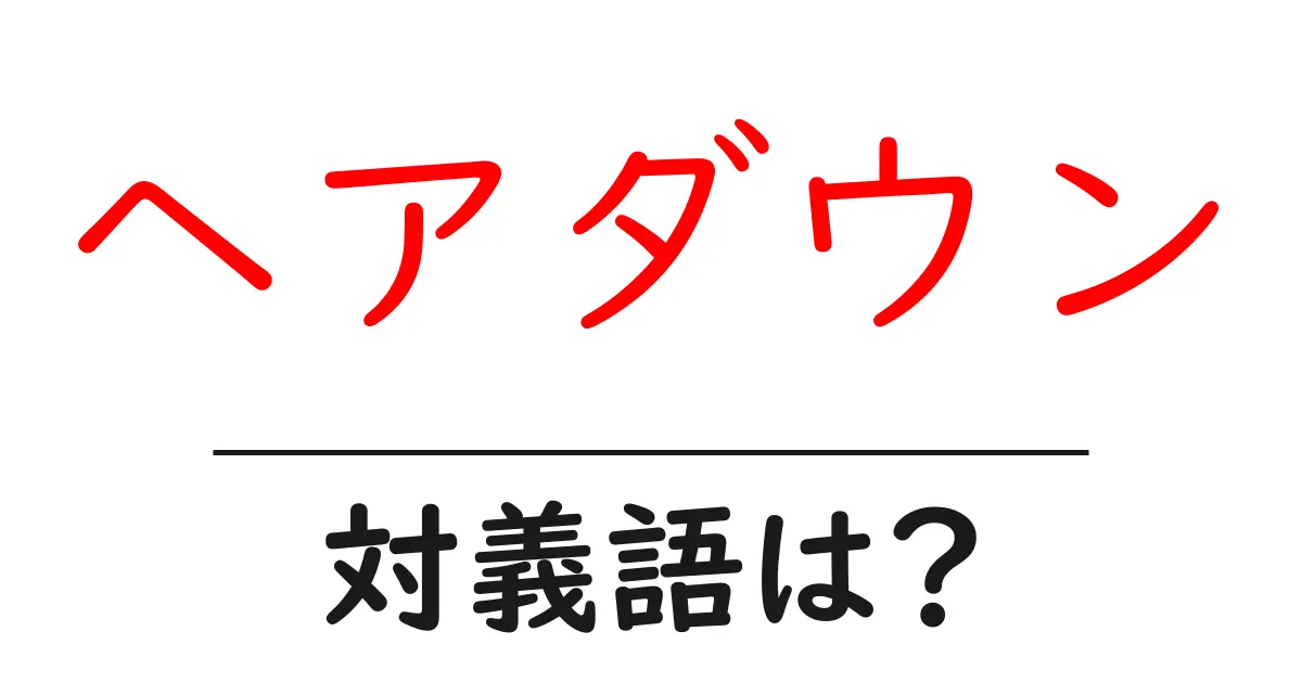 ヘアダウンの対義語・反対語を使用例を交えて分かりやすく解説!