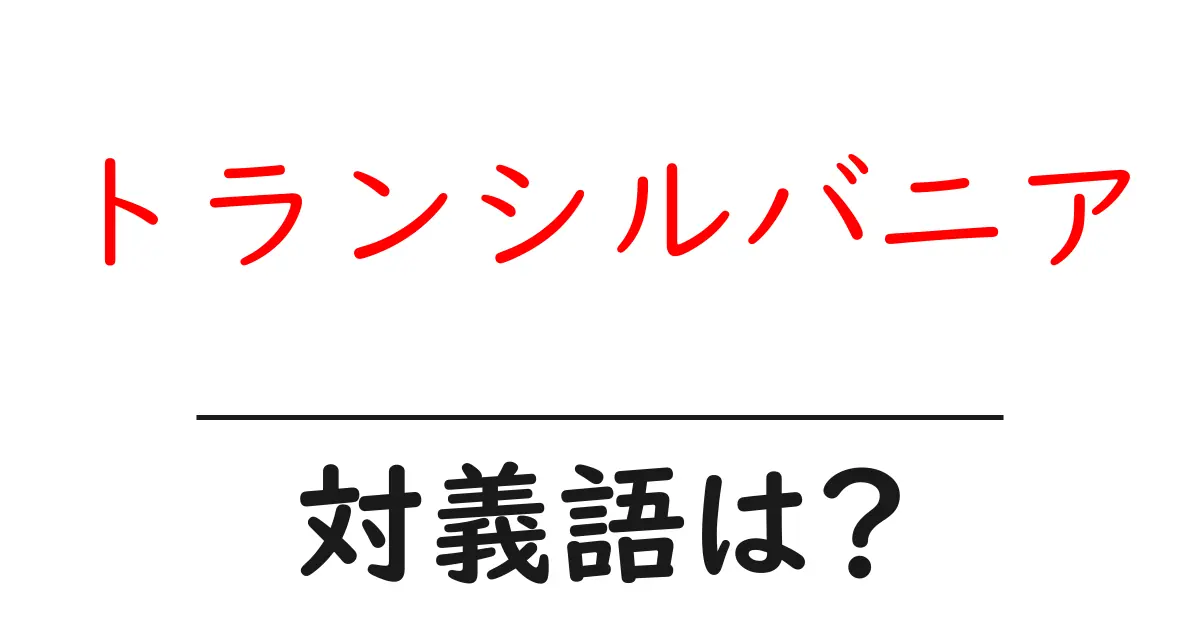 トランシルバニアの対義語・反対語を使用例を交えて分かりやすく解説!