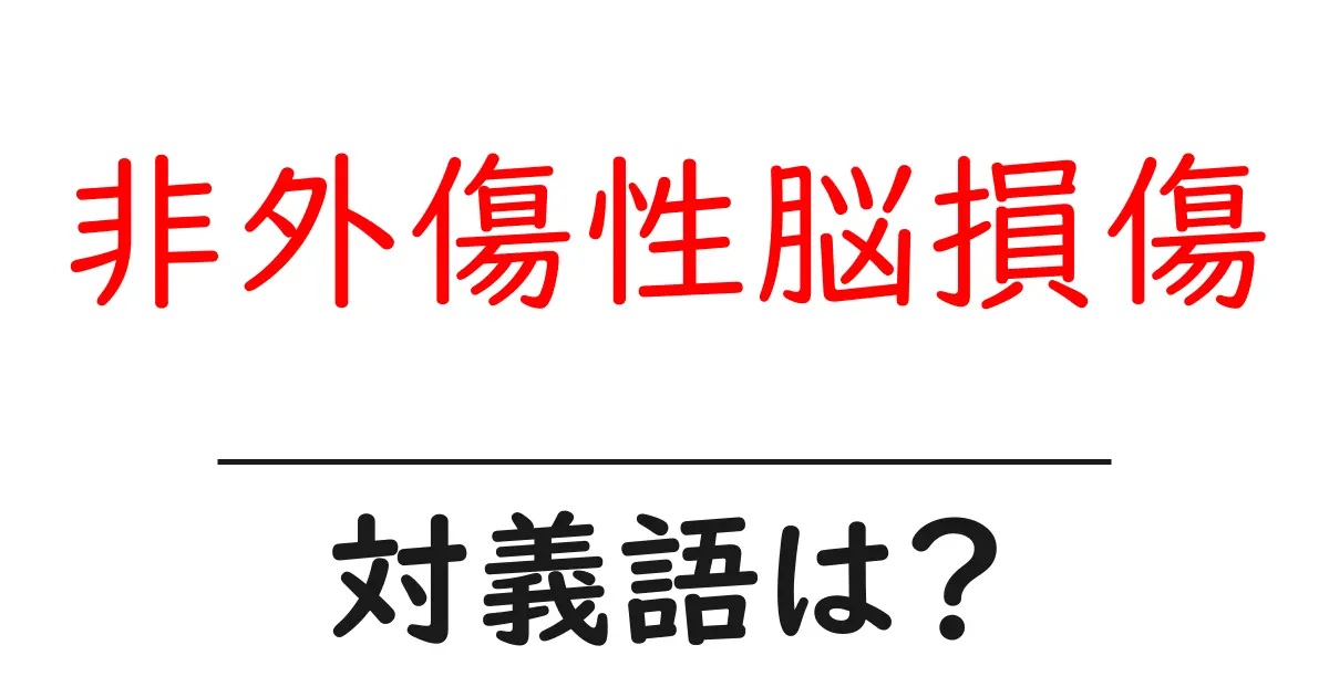 非外傷性脳損傷の対義語・反対語を使用例を交えて分かりやすく解説!