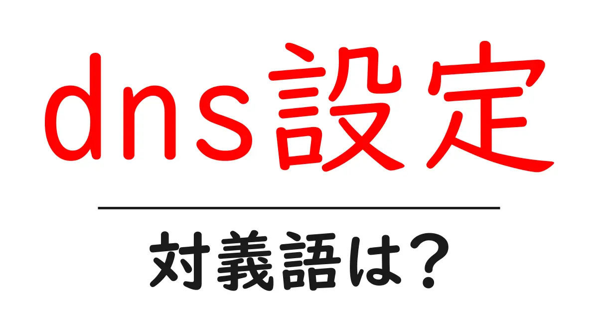 dns設定の対義語・反対語を使用例を交えて分かりやすく解説!