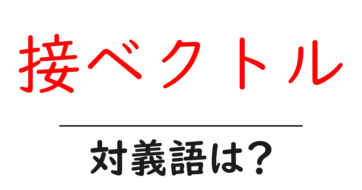 接ベクトルの対義語・反対語を使用例を交えて分かりやすく解説!