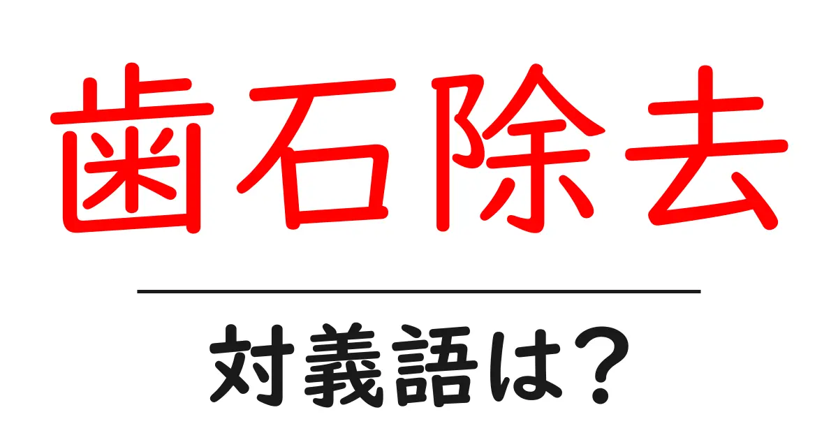 歯石除去の対義語・反対語を使用例を交えて分かりやすく解説!