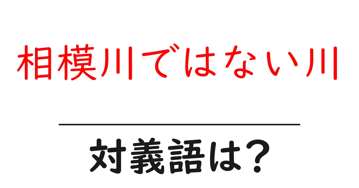 相模川ではない川の対義語・反対語を使用例を交えて分かりやすく解説!
