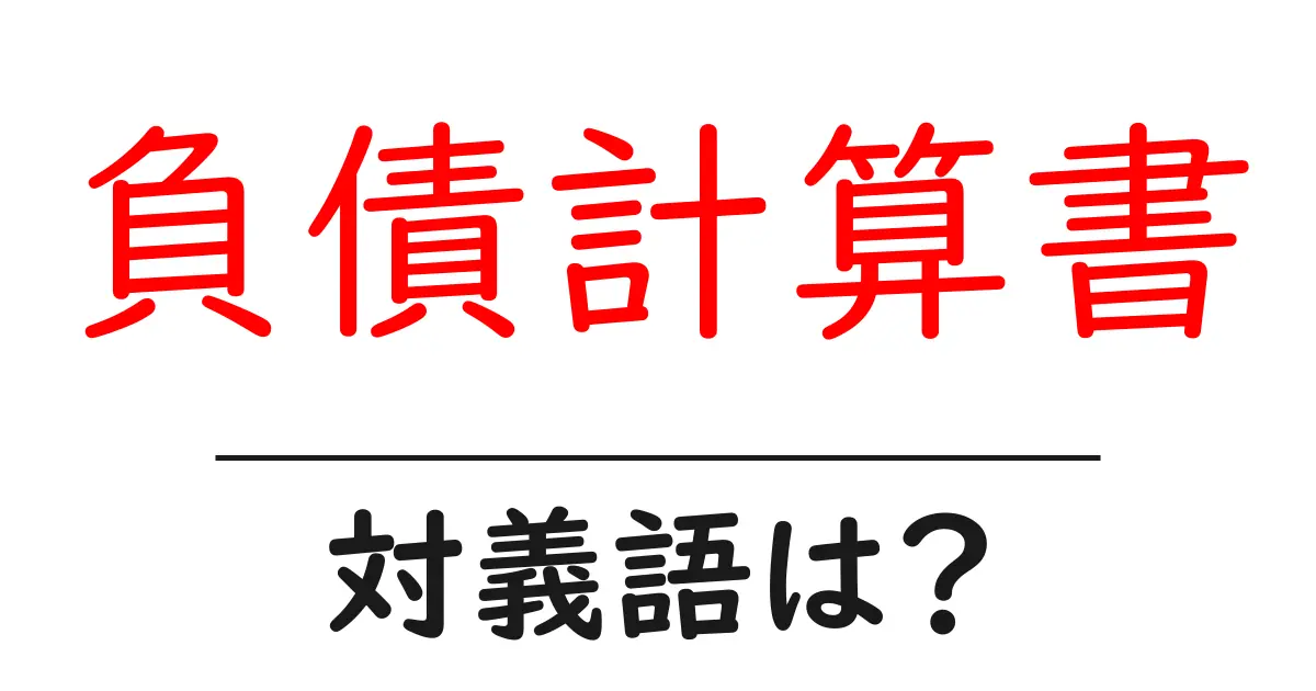 負債計算書の対義語・反対語を使用例を交えて分かりやすく解説!