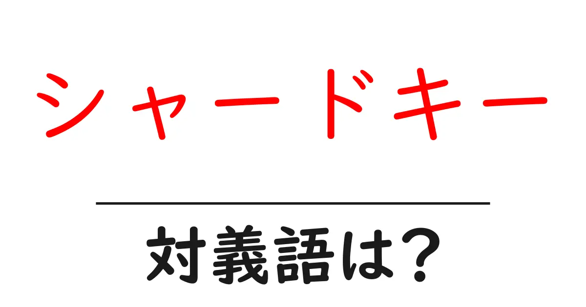 シャードキーの対義語・反対語を使用例を交えて分かりやすく解説!