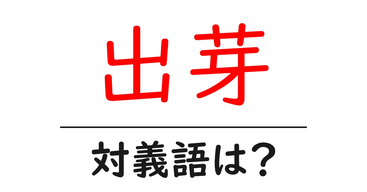 出芽の対義語・反対語を使用例を交えて分かりやすく解説!