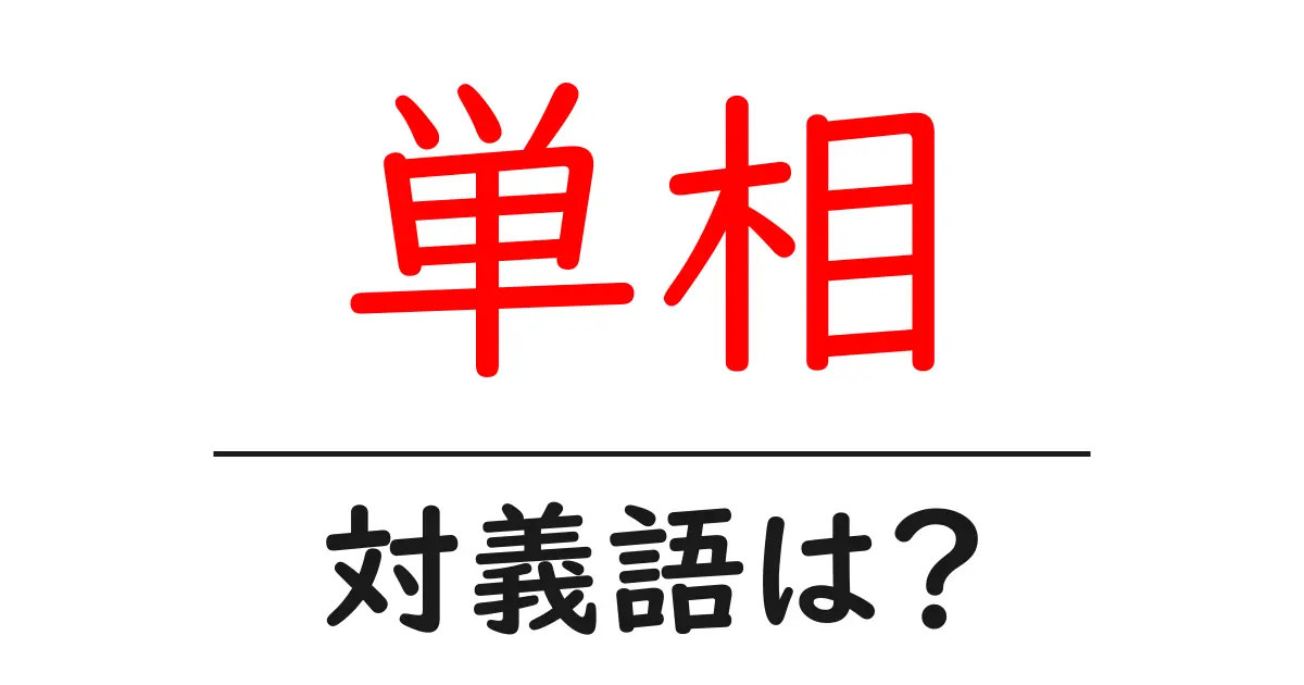 単相の対義語・反対語を使用例を交えて分かりやすく解説!