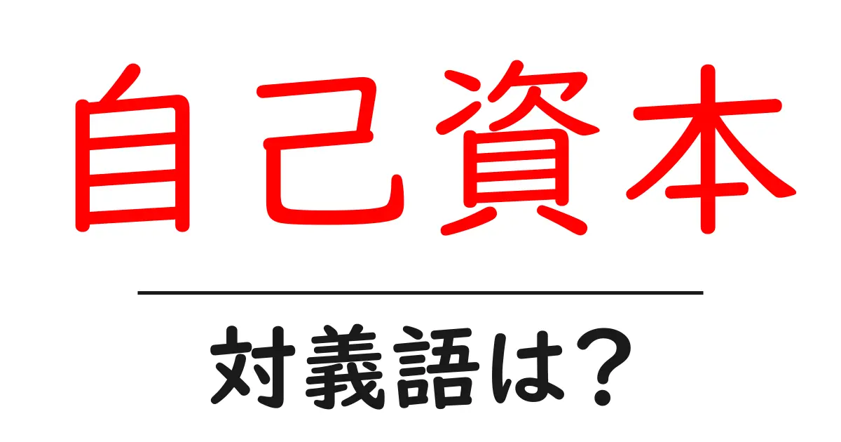 自己資本の対義語・反対語を使用例を交えて分かりやすく解説！