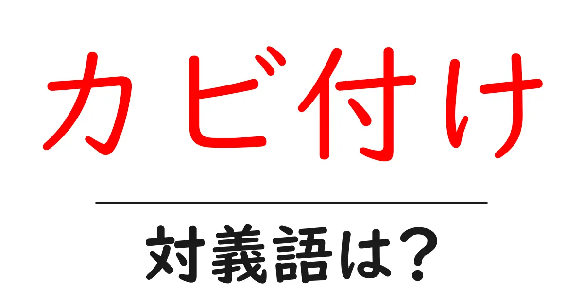 カビ付けの対義語・反対語を使用例を交えて分かりやすく解説！