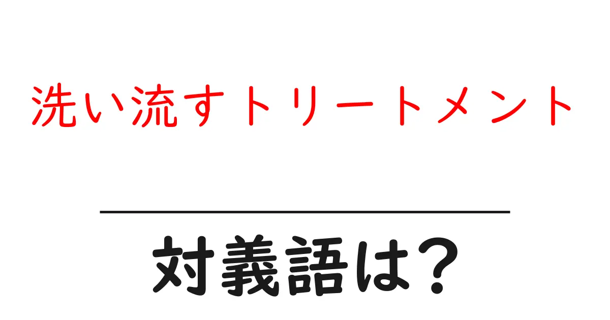 洗い流すトリートメントの対義語・反対語を使用例を交えて分かりやすく解説!
