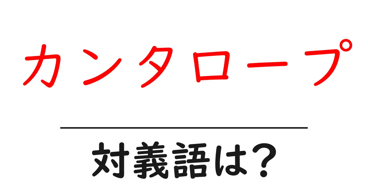 カンタロープの対義語・反対語を使用例を交えて分かりやすく解説!