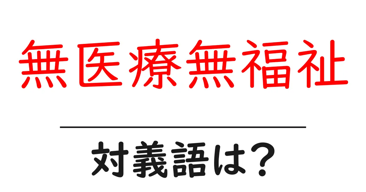 無医療無福祉の対義語・反対語を使用例を交えて分かりやすく解説!