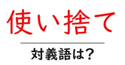 使い捨ての対義語・反対語を使用例を交えて分かりやすく解説！