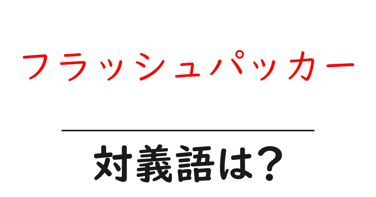フラッシュパッカーの対義語・反対語を使用例を交えて分かりやすく解説!