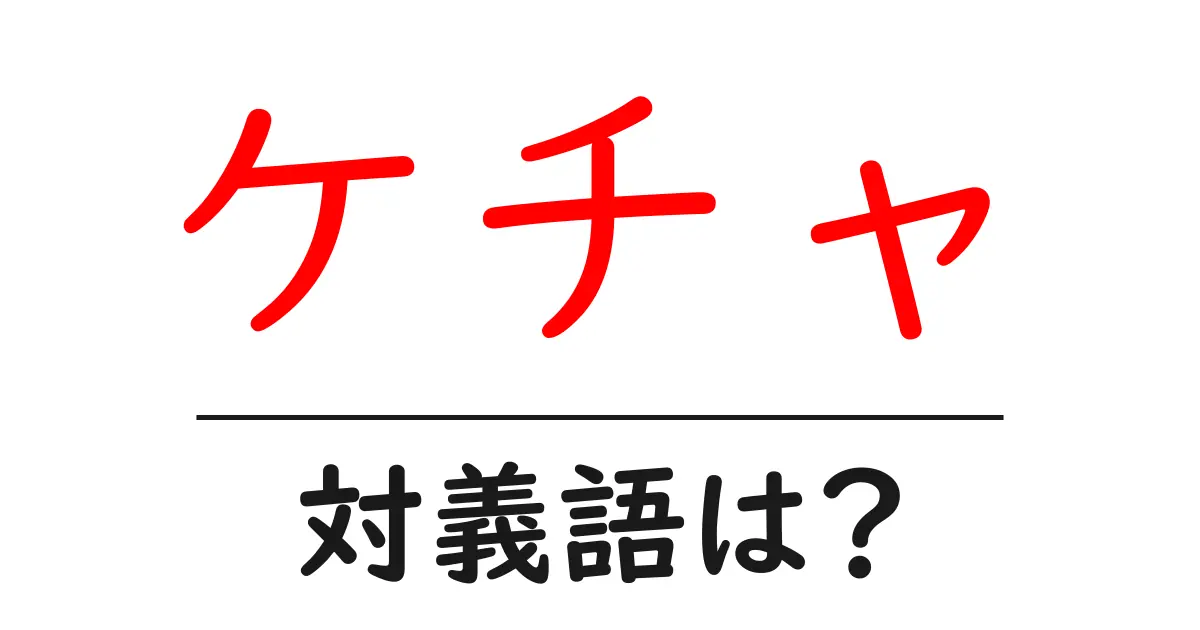 ケチャの対義語・反対語を使用例を交えて分かりやすく解説!