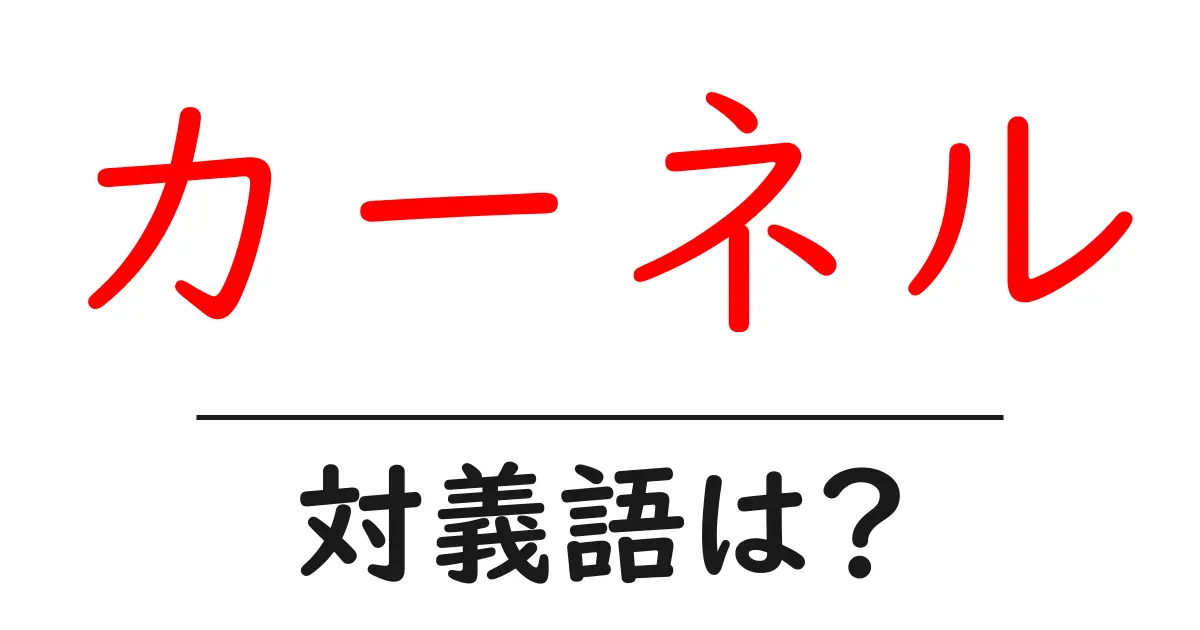 カーネルの対義語・反対語を使用例を交えて分かりやすく解説!