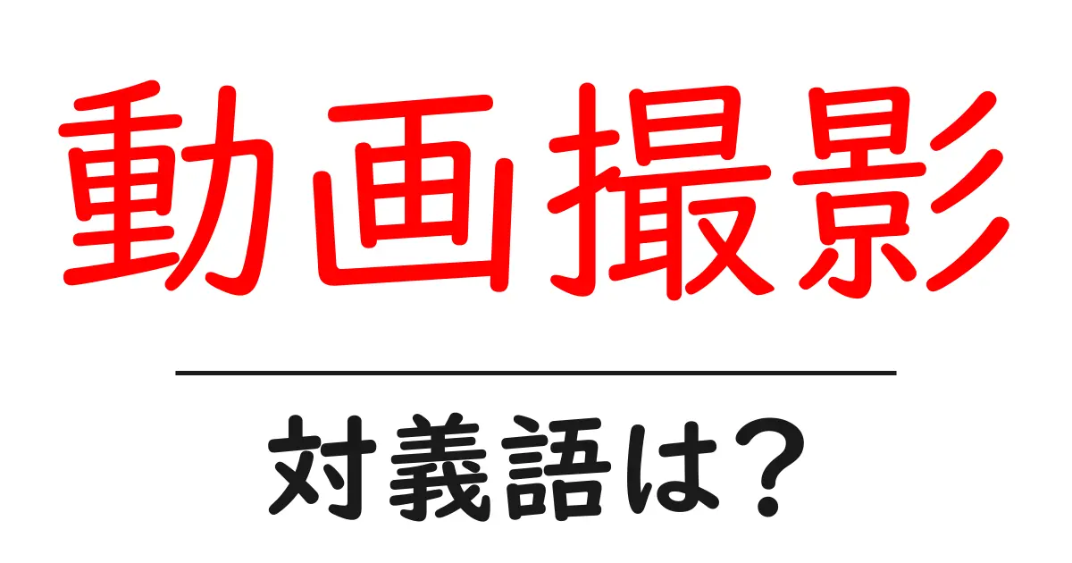 動画撮影の対義語・反対語を使用例を交えて分かりやすく解説!