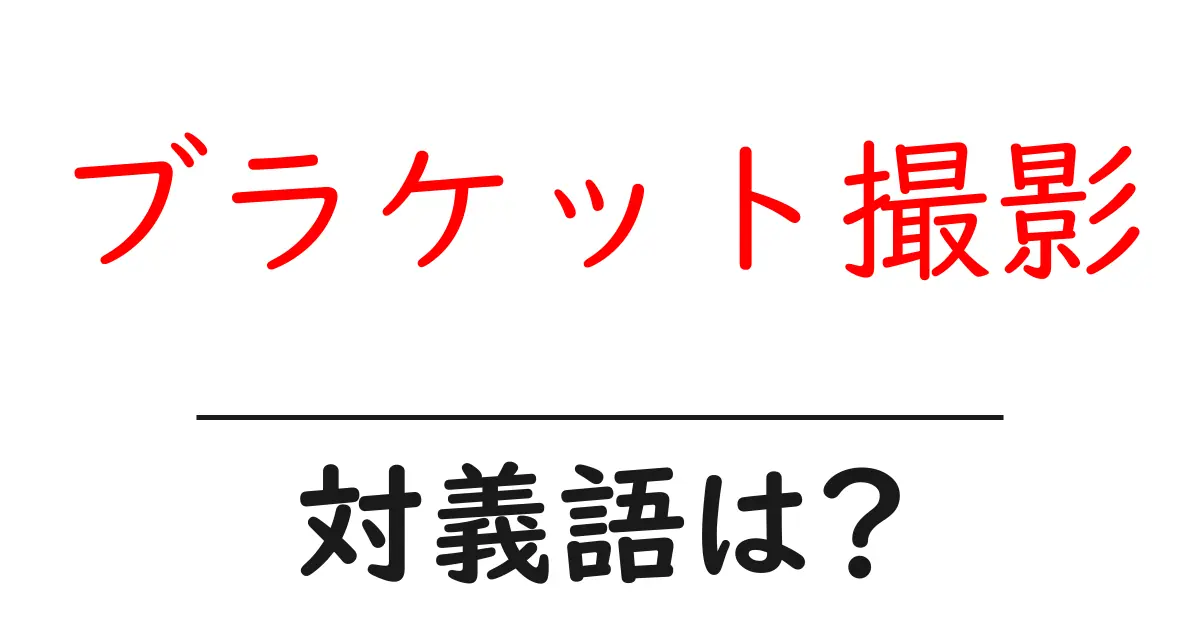 ブラケット撮影の対義語・反対語を使用例を交えて分かりやすく解説!