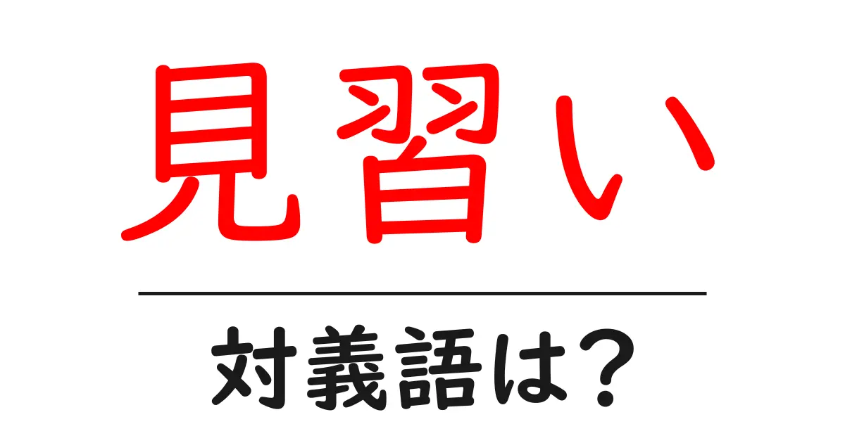 見習いの対義語・反対語を使用例を交えて分かりやすく解説!