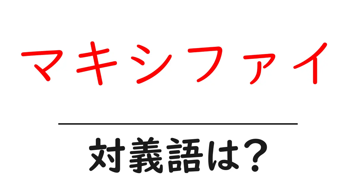 マキシファイの対義語・反対語を使用例を交えて分かりやすく解説!