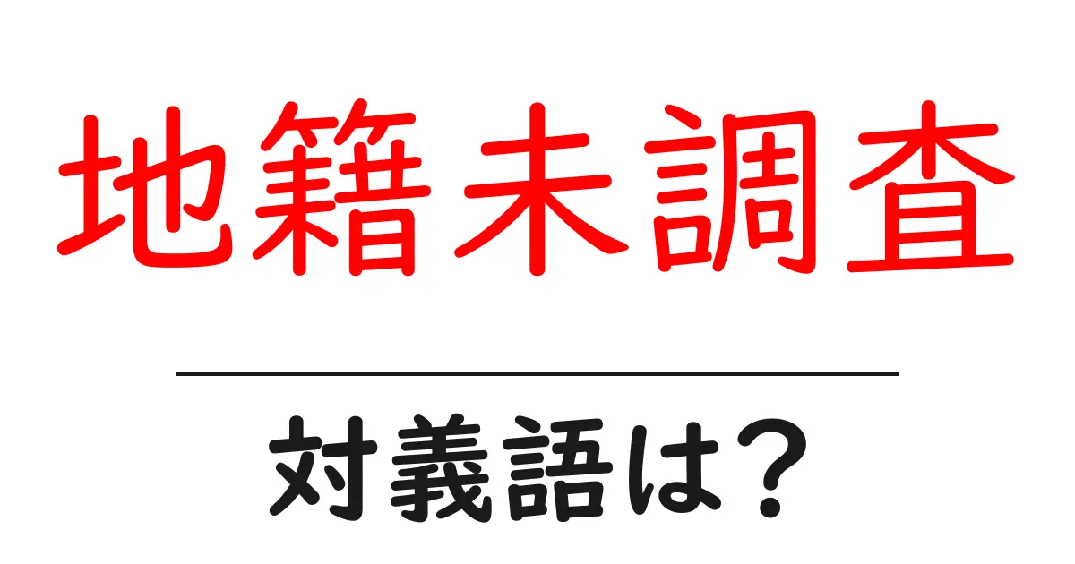 地籍未調査の対義語・反対語を使用例を交えて分かりやすく解説！