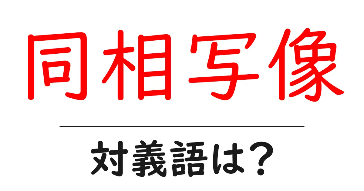同相写像の対義語・反対語を使用例を交えて分かりやすく解説!