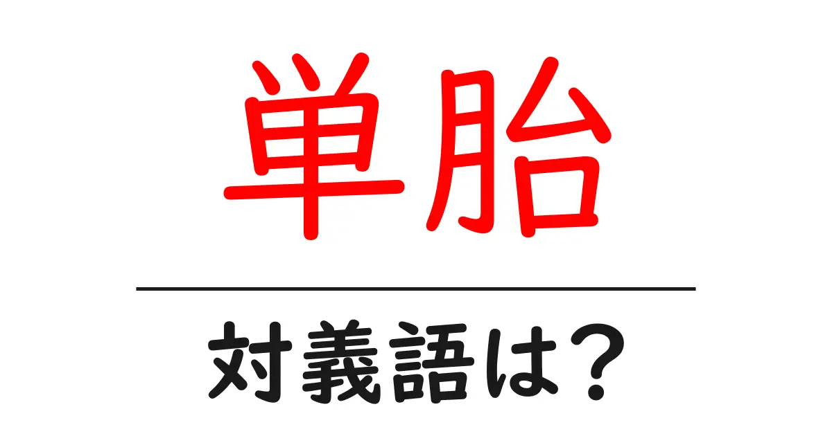 単胎の対義語・反対語を使用例を交えて分かりやすく解説!