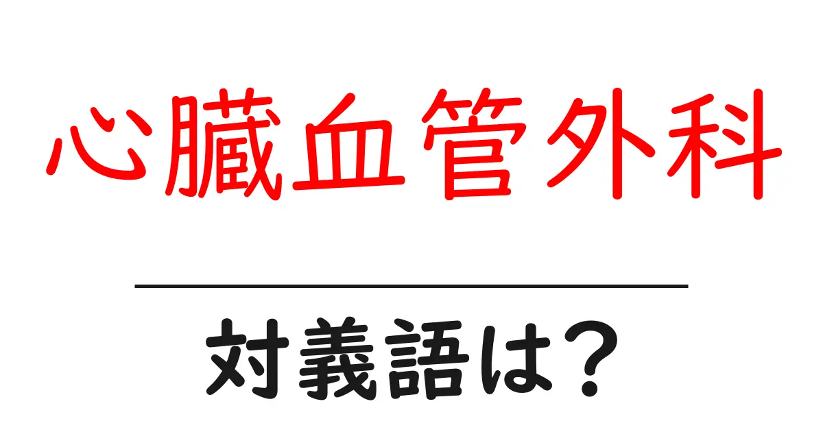 心臓血管外科の対義語・反対語を使用例を交えて分かりやすく解説!