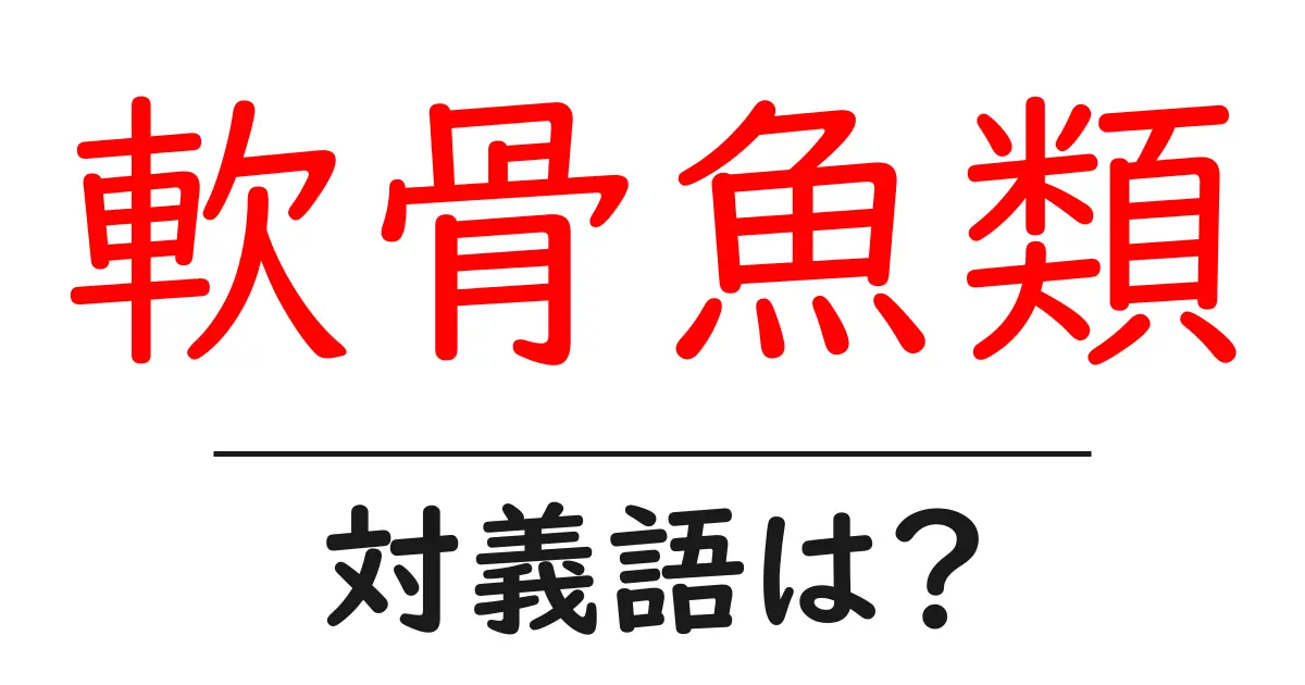 軟骨魚類の対義語・反対語を使用例を交えて分かりやすく解説!
