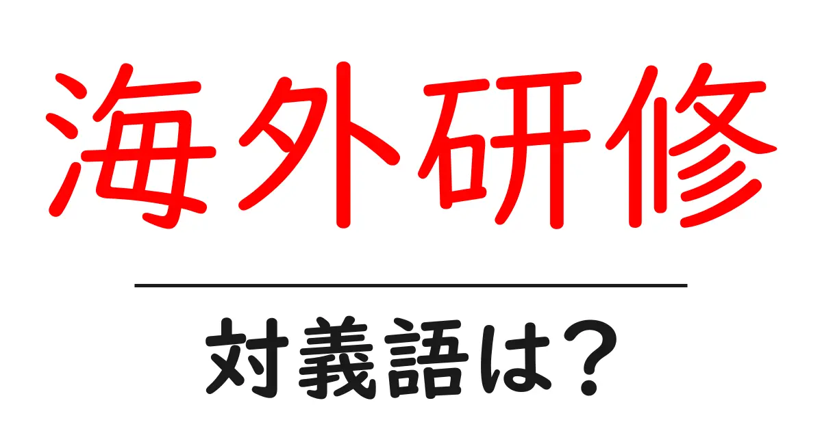 海外研修の対義語・反対語を使用例を交えて分かりやすく解説!