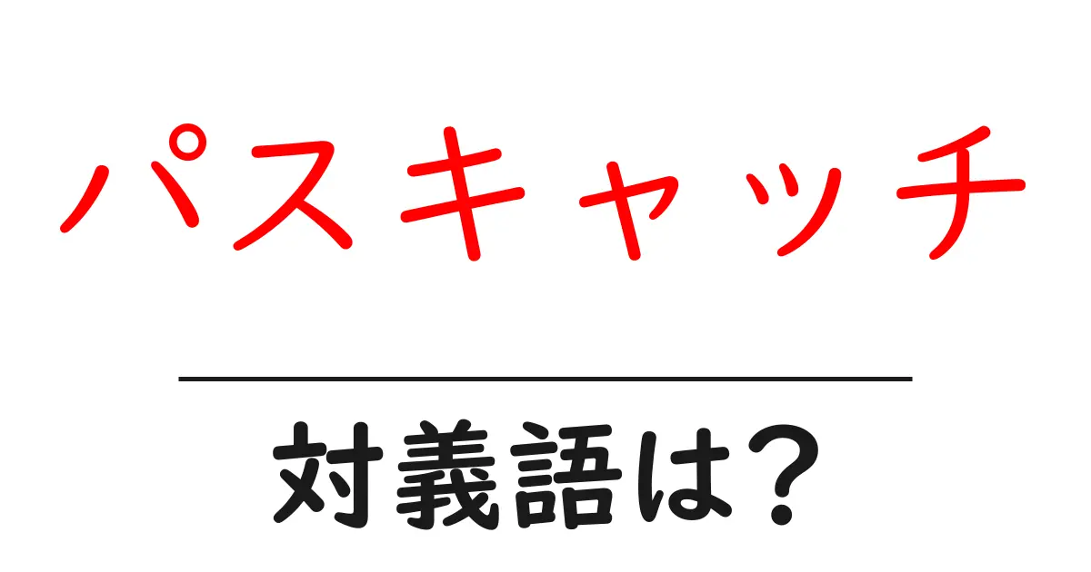 パスキャッチの対義語・反対語を使用例を交えて分かりやすく解説!