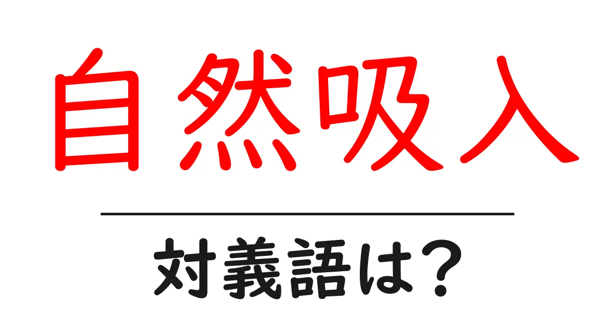 自然吸入の対義語・反対語を使用例を交えて分かりやすく解説!