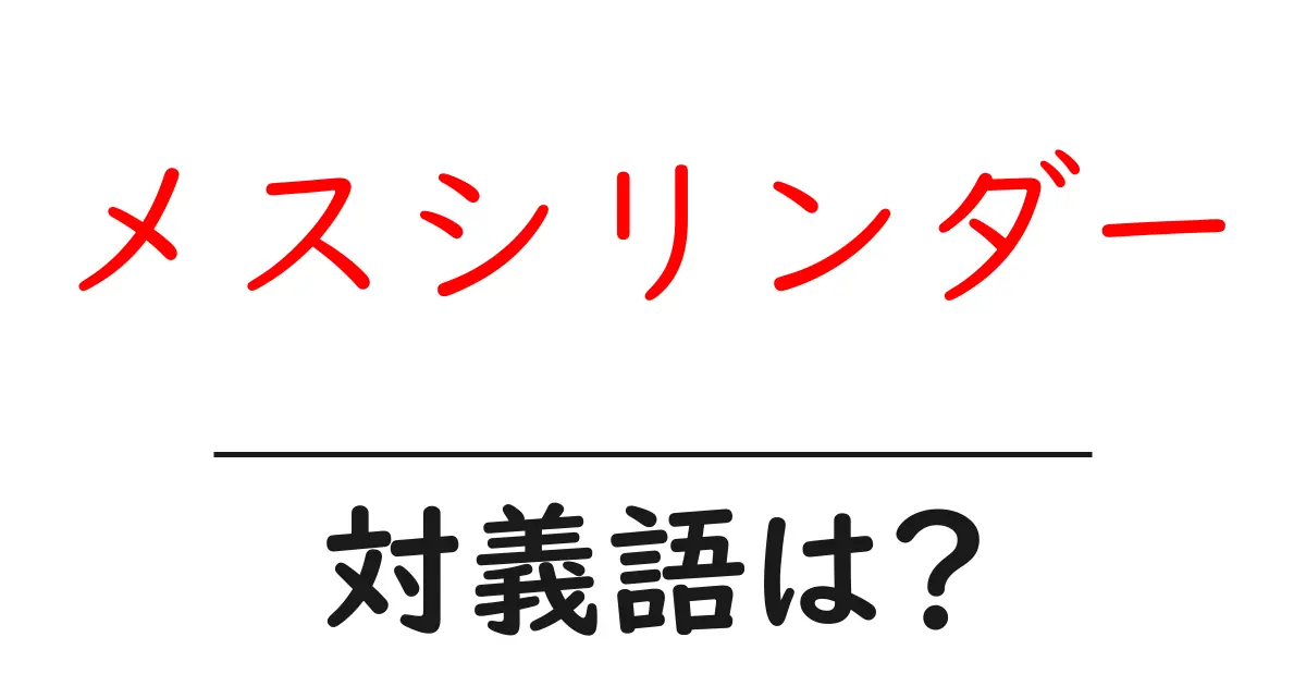 メスシリンダーの対義語・反対語を使用例を交えて分かりやすく解説!