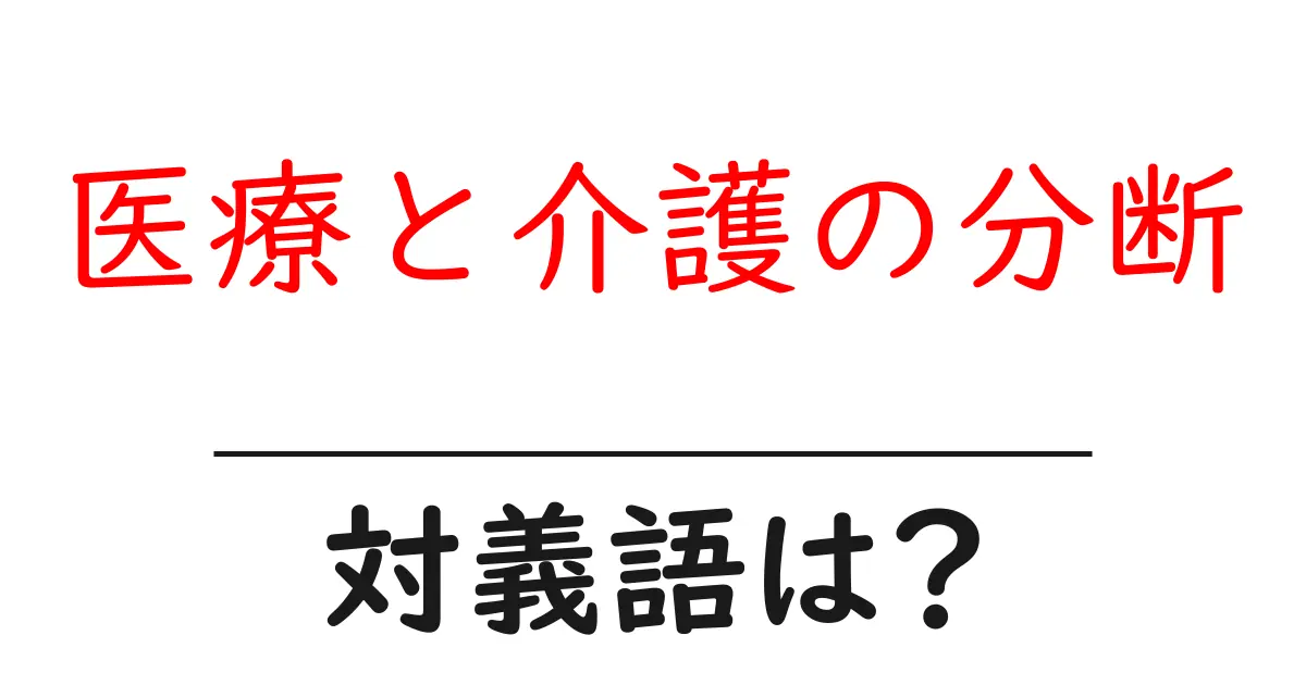医療と介護の分断の対義語・反対語を使用例を交えて分かりやすく解説!