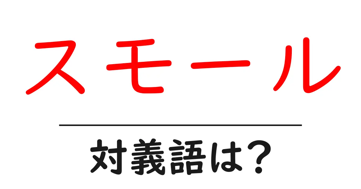 スモールの対義語・反対語を使用例を交えて分かりやすく解説!