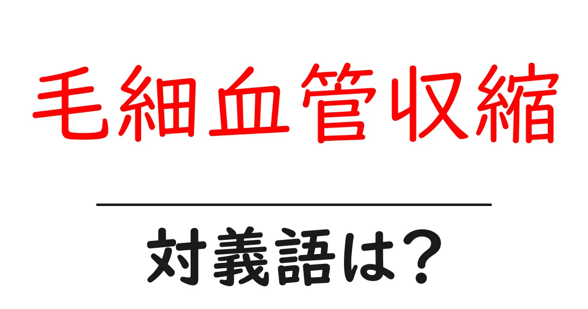 毛細血管収縮の対義語・反対語を使用例を交えて分かりやすく解説!