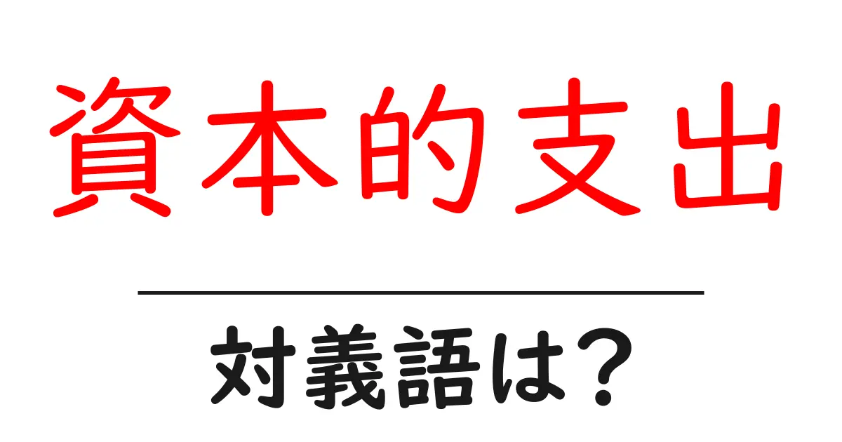 資本的支出の対義語・反対語を使用例を交えて分かりやすく解説!
