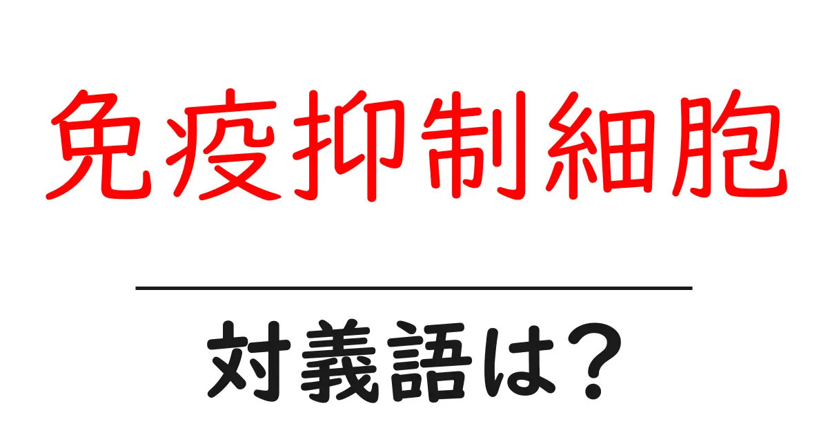 免疫抑制細胞の対義語・反対語を使用例を交えて分かりやすく解説!