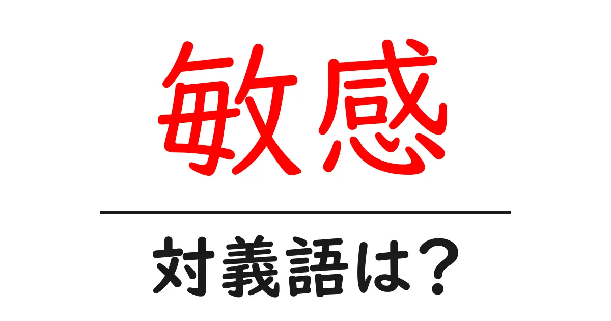 敏感の対義語・反対語を使用例を交えて分かりやすく解説!